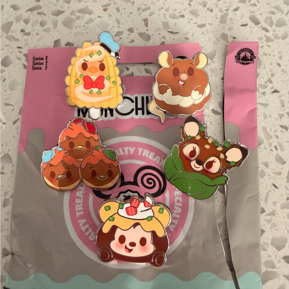 Disney Munchlings Series 2 Pin Collection Set of 5